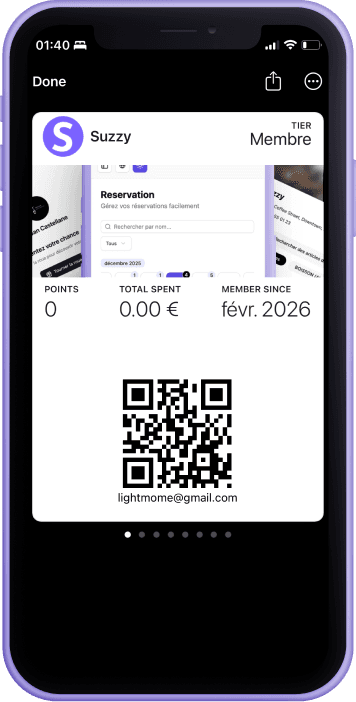 Carte fidélité Suzzy - Nouveau membre